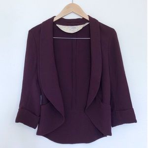 Aritzia Wilfred Chevalier Short Blazer in Deep Plum Sz S